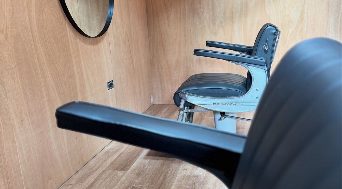 Inside The Cutting Club — barber chair and styling station